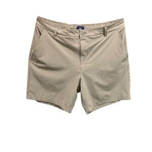 Size 40 Chaps Mens Tan Golf Shorts Quick Dry 8" Inseam